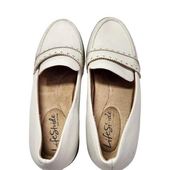 Life Stride Cream Oxford Loafers with Brown Sole Size 7 - Picture 7 of 10